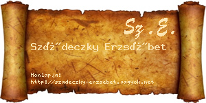 Szádeczky Erzsébet névjegykártya