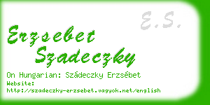 erzsebet szadeczky business card